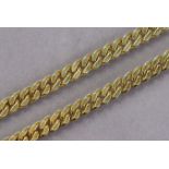 A 9ct gold chain necklace of flattened curb links, 17½” long. (30.8g)
