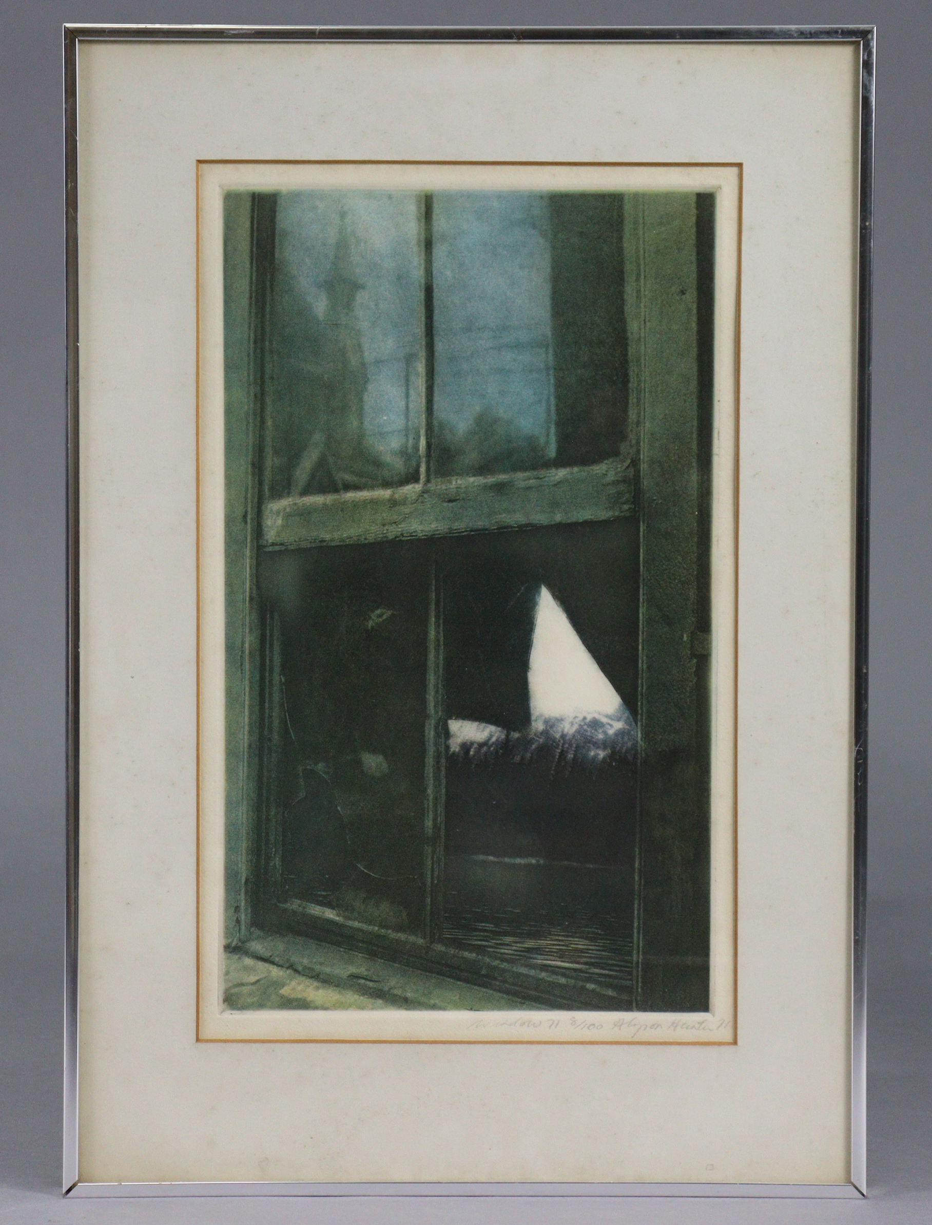 ALYSON HUNTER (b. 1948, New Zealand) “Window 71”; coloured etching; signed, inscribed & numbered 8/ - Image 2 of 3