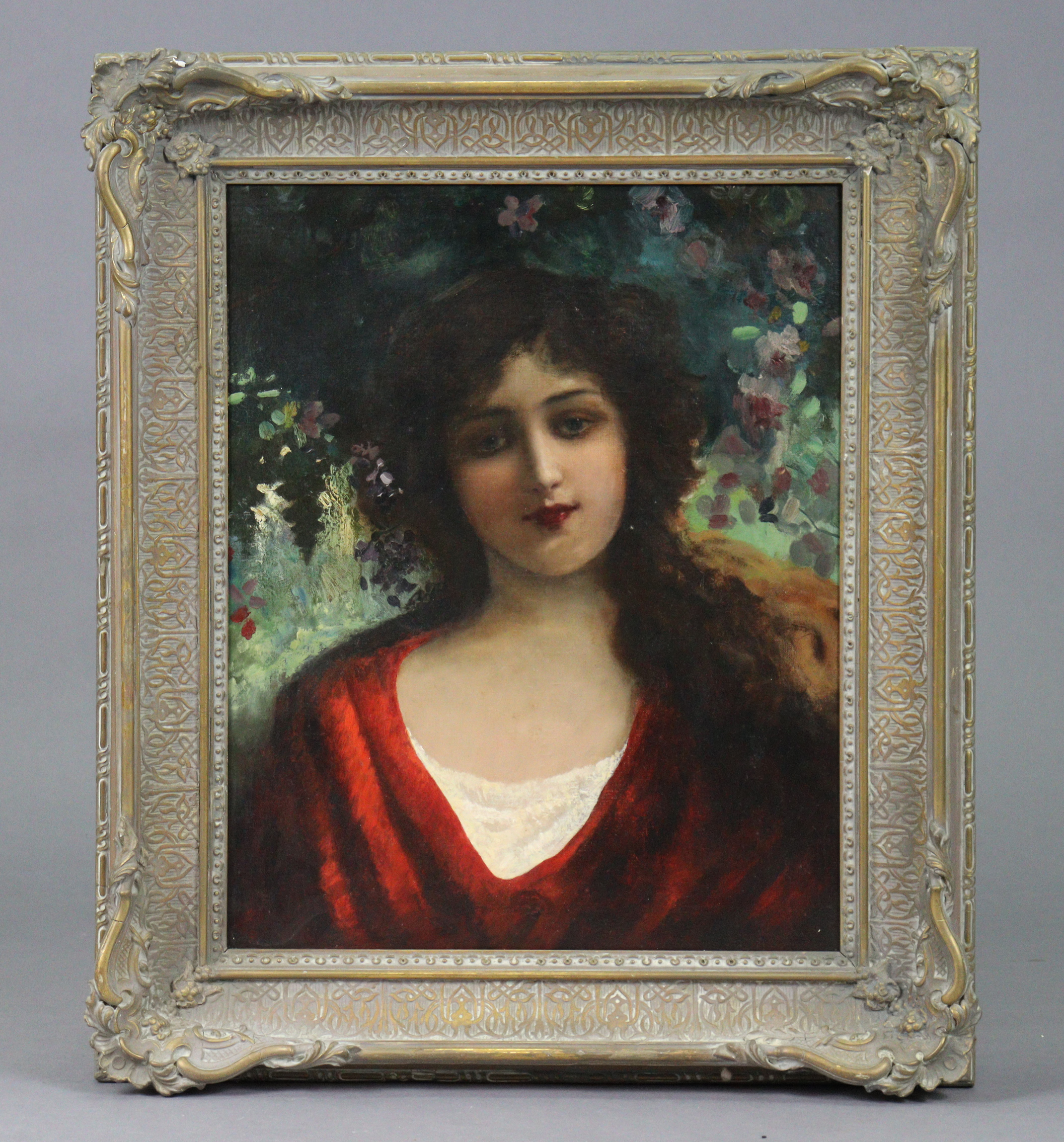 Attr. to ARNALDO de LISIO (1869-1949) Portrait of an Italian beauty in a landscape; head & - Image 2 of 4