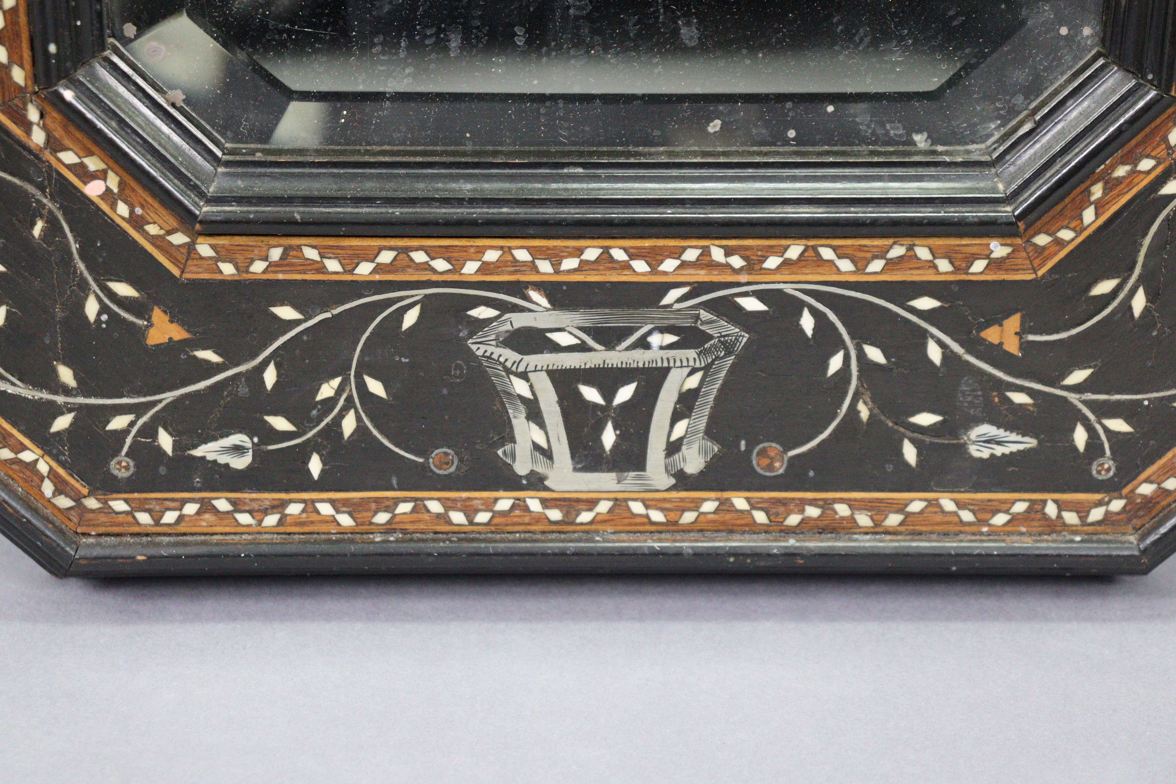 A late 19th/early 20th century Italian marquetry-inlaid rosewood rectangular wall mirror, with - Image 3 of 4