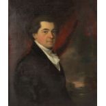 ENGLISH SCHOOL, 19th century. Portrait of Zachary Bayly Edwards, half-length, wearing dark jacket