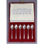 A set of six Elizabeth II silver Hanoverian rat-tail coffee spoons, each with the town-mark of the s