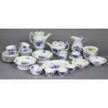 A Royal Copenhagen blue flower (pattern 8608) 35-piece tea & coffee service, comprising: a teapot,