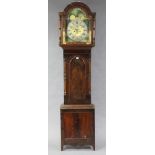 An 18th century longcase clock, in plain mahogany case, (in need of restoration).