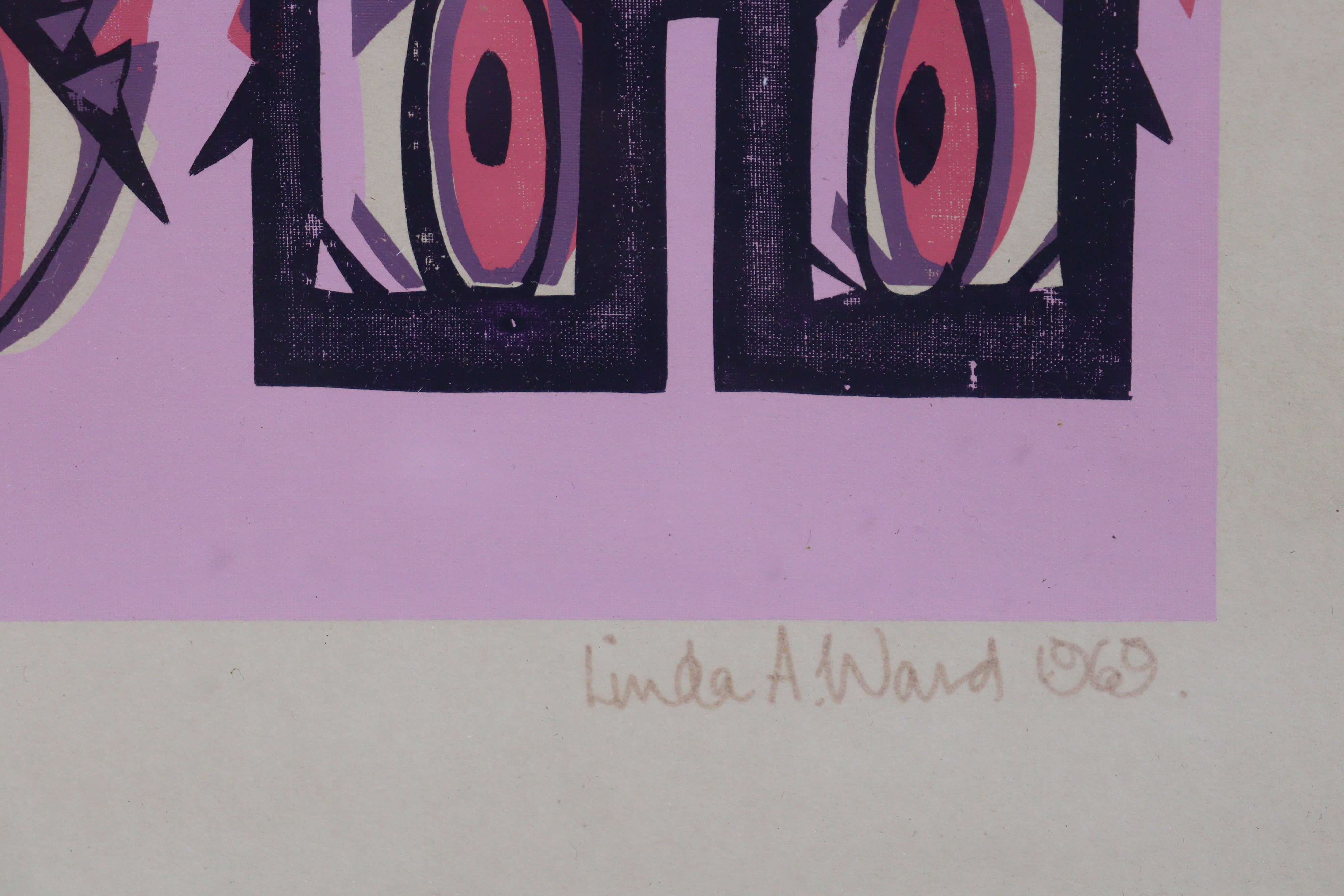 LINDA A. WARD (British, 20th century) A study of eyes; coloured etching on cream paper; signed & - Image 3 of 3