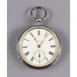 A Victorian silver open-face pocket watch, the white enamel dial inscribed in red: “Coast Guard’s