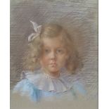 FRENCH SCHOOL, early 20th century. Portrait of a young girl, head & shoulder length; inscribed lower