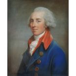 Style of WILLIAM HOARE of Bath (1707-1792). Portrait of Lieutenant Edmund Craggs Nugent, head &