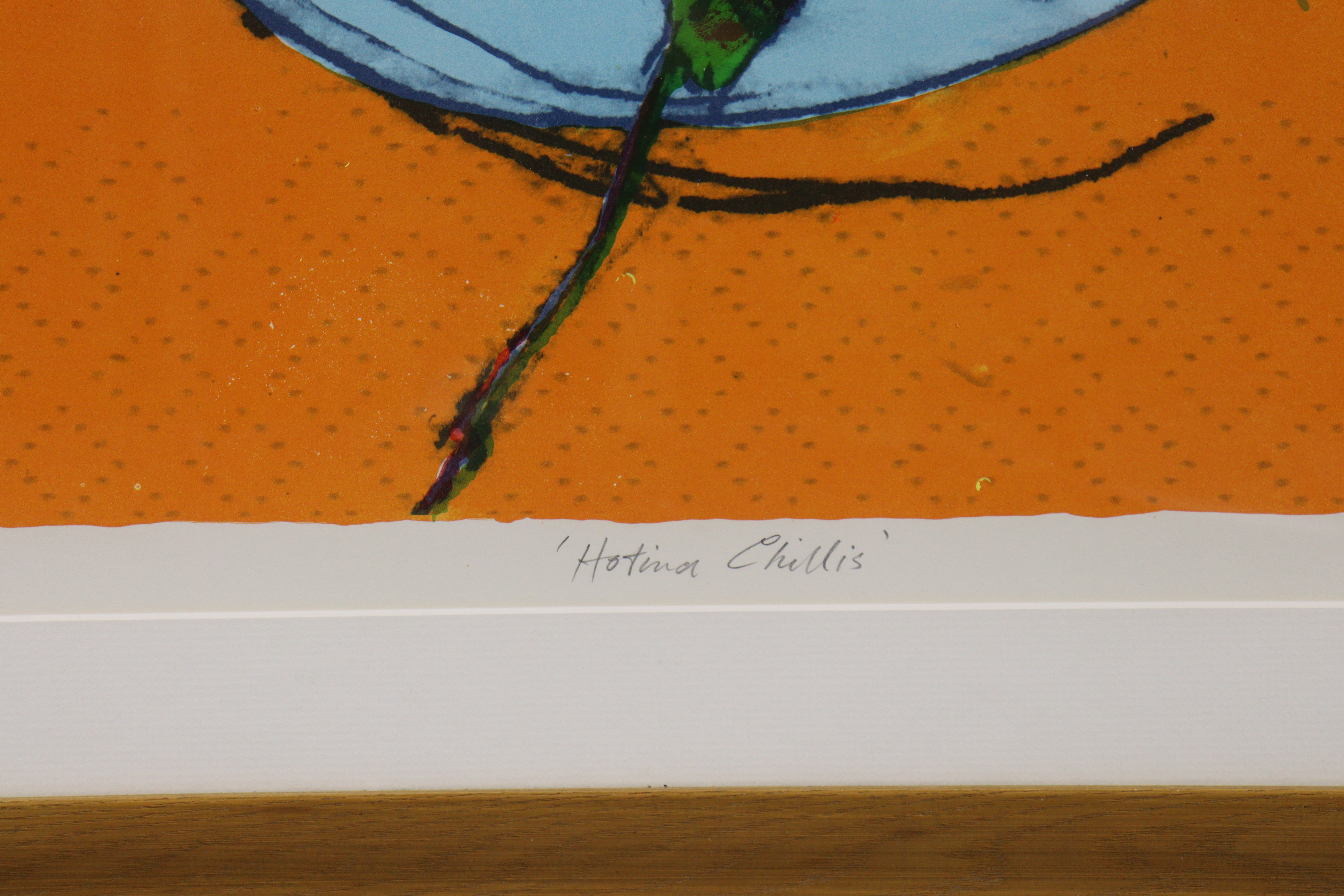 ALAN COX (b. 1941). “Hotina Chillis”; coloured lithograph, signed & dated ’07, titled & numbered - Image 4 of 5