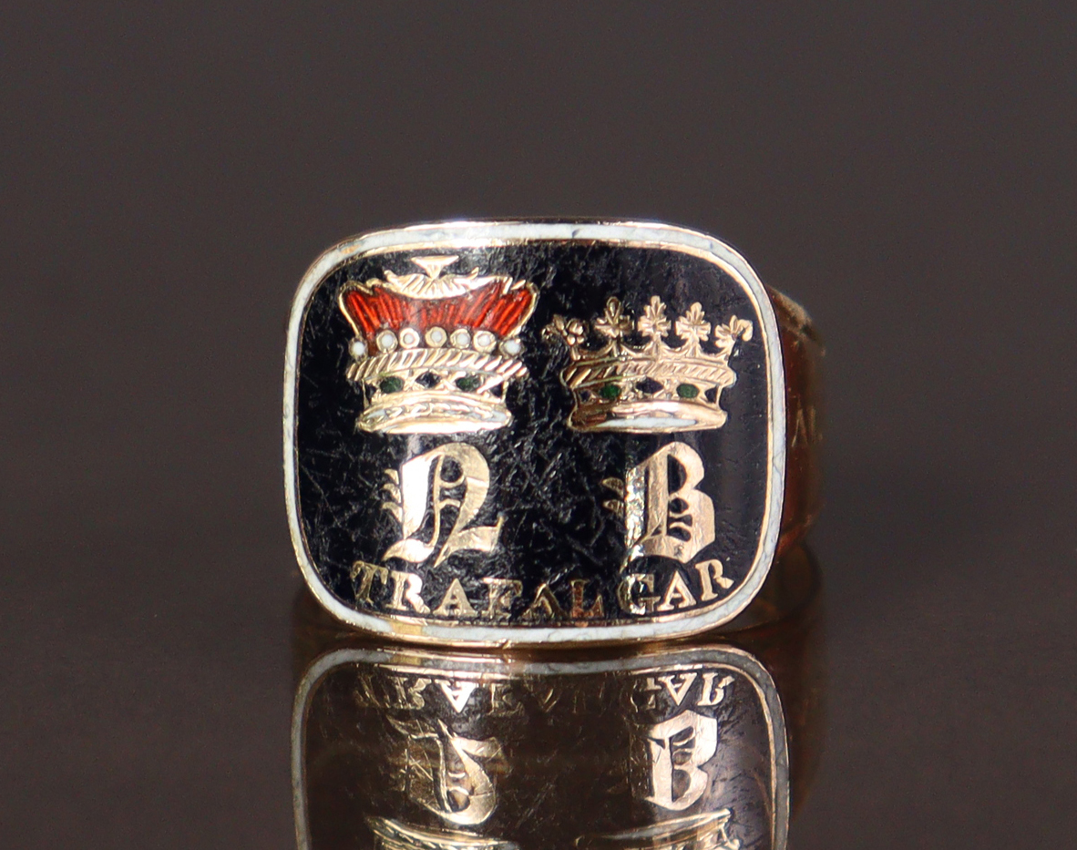 AN IMPORTANT GOLD & ENAMEL MOURNING RING FOR VICE ADMIRAL 1st VISCOUNT LORD NELSON KB, 1st DUKE OF - Image 8 of 18