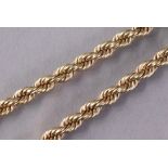A 9ct gold rope-twist necklace, 18¼” long. (33g)