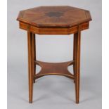 A late 19th/early 20th century inlaid mahogany occasional table with moulded edge to the octagonal