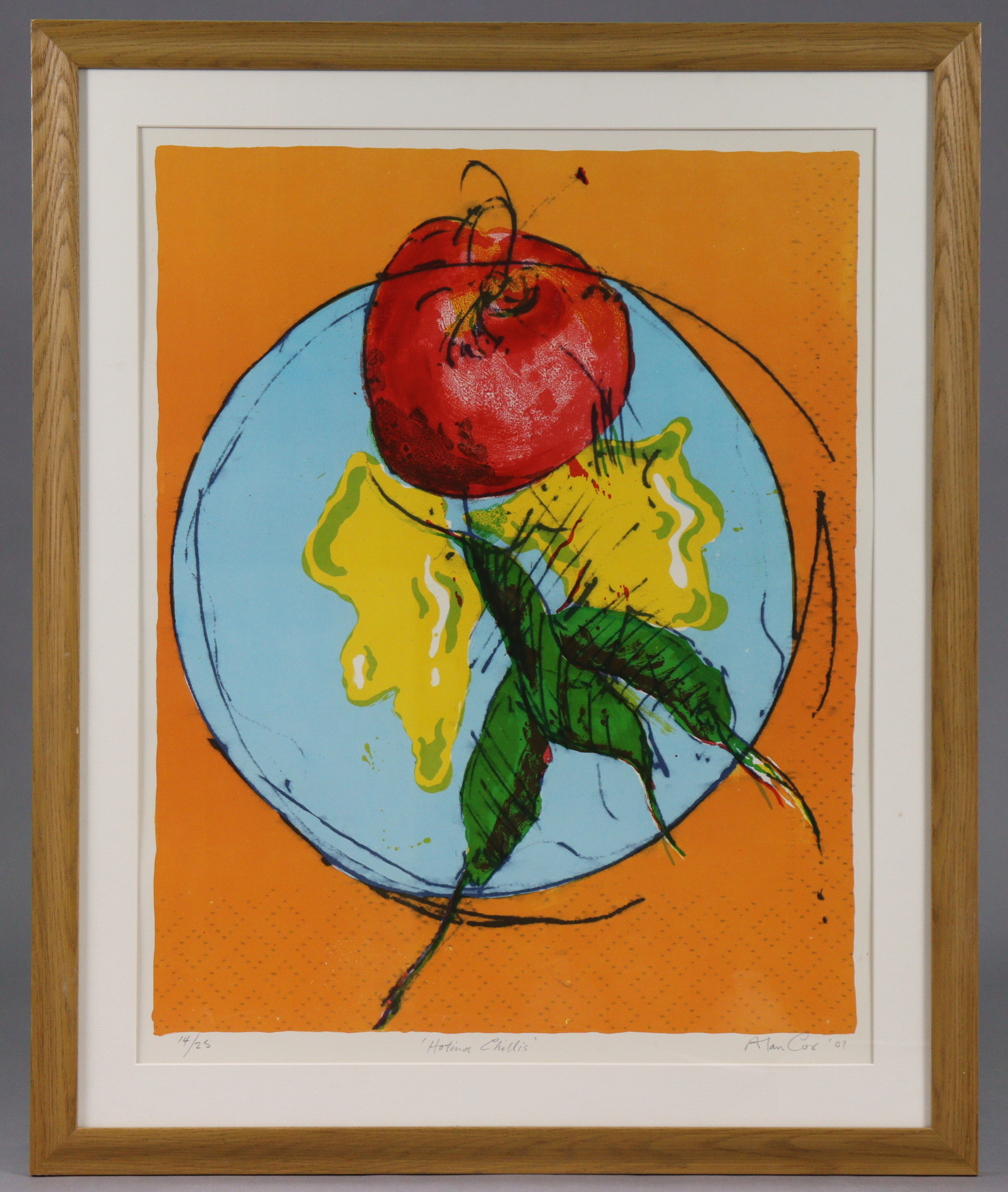 ALAN COX (b. 1941). “Hotina Chillis”; coloured lithograph, signed & dated ’07, titled & numbered - Image 2 of 5