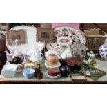 Various items of decorative china, pottery, glassware, etc, part w.a.f.