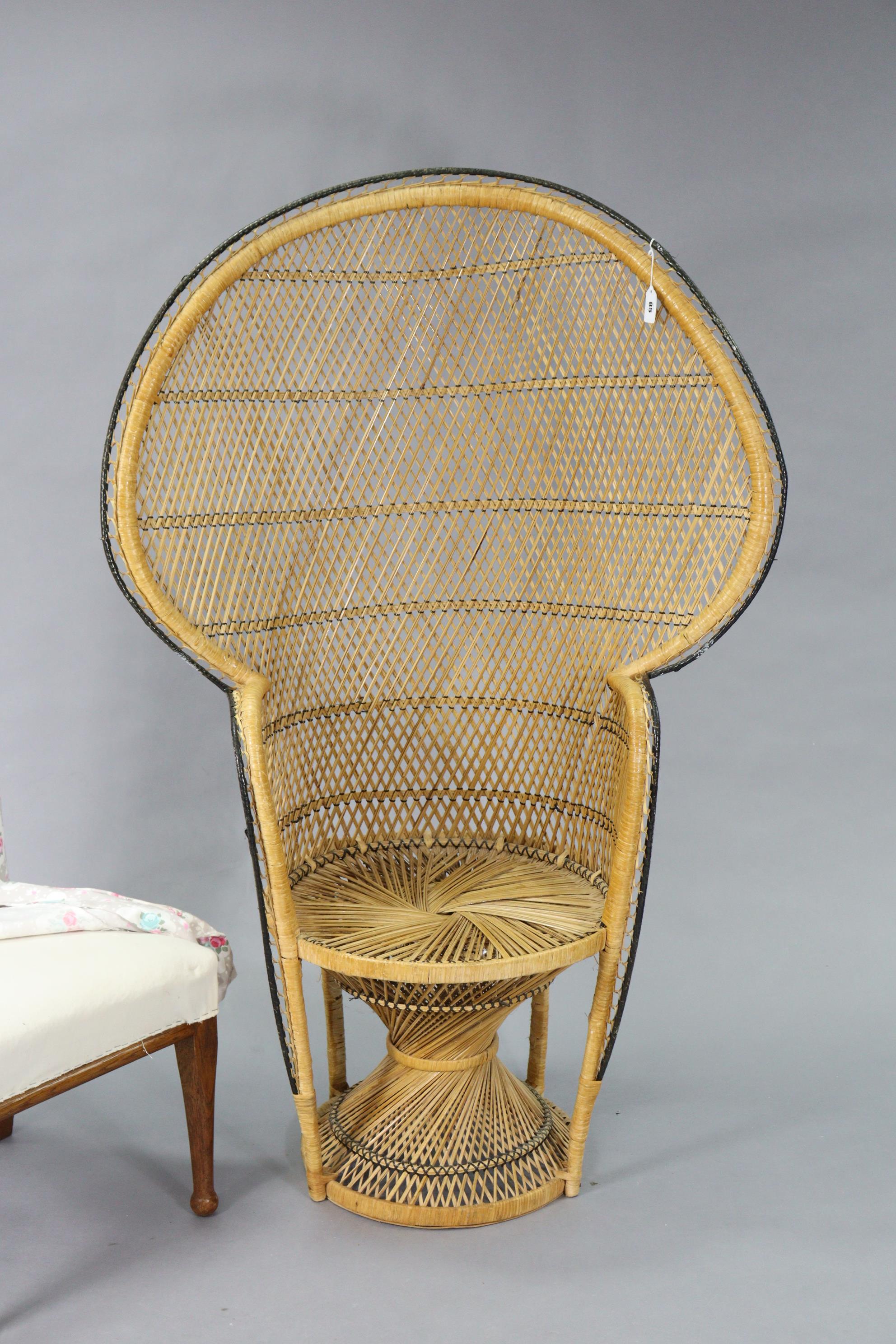 A vintage wicker “Peacock” chair; & a nursing chair. - Image 2 of 3