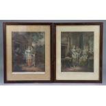 A pair of 18th century coloured engravings after Francis Wheatley (1747-1801), “Setting Out To The