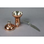 A Tom Dixon of London copper plated plum cocktail shaker, 11¼” high; & a Georg Jensen stainless-