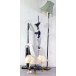 A Bosch “Athlet” upright vacuum cleaner; together with two standard lamps; & three table lamps.