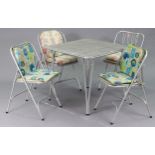 A set of four Airlite aluminium fold-away kitchen chairs; & a similar kitchen table.