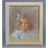 FRENCH SCHOOL, early 20th century. Portrait of a young girl, head & shoulder length; inscribed lower