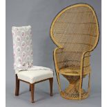 A vintage wicker “Peacock” chair; & a nursing chair.
