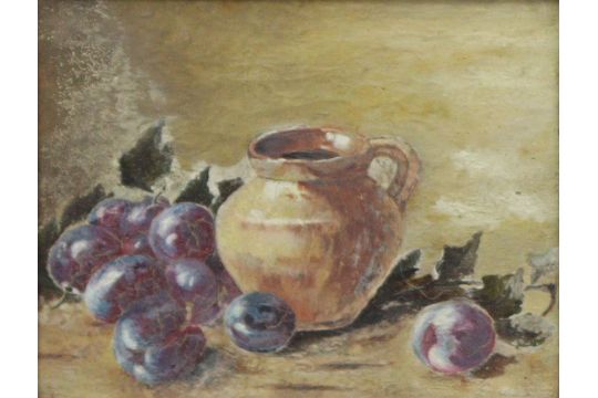 ENGLISH SCHOOL, late 19th/early 20th century. A pair of still life studies, unsigned; oil on canvas: - Image 1 of 4