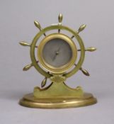 A Victorian desk-top aneroid barometer by Halstaff & Hannaford of Regent Street London, in a brass