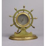 A Victorian desk-top aneroid barometer by Halstaff & Hannaford of Regent Street London, in a brass