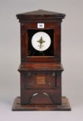 A vintage L.M.S railway’s counter-top clock in a walnut case (w.a.f), 18” high.