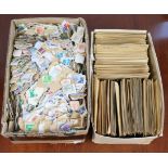 A large quantity of mostly GB stamps off paper, including one box containing Jersey stamps .