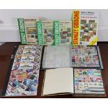 A collection of world stamps contained in seven stock-books; & four SG stamp catalogues.