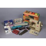 A Vulcan “countess” child’s sewing machine, boxed; various model railway items, boxed & unboxed,