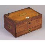 A 19th century satinwood inlaid deed box with shell design to the hinged lift-lid & front, &