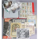 Various vintage magazines & ephemera, postcards, trade cards, etc.