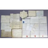 Twelve various 19th century indentures on vellum - some relating to properties in Bath, & four