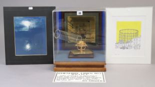 A 1980’s brass “Institution of Gas Engineers Sugg Heritage Award”, in a Perspex case, 12” wide x 14”