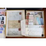 A collection of GB & foreign stamps in one stock-book & on album leaves; covers including postal