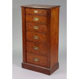 A Multiyork mahogany Wellington chest fitted six long graduated drawers with brass plush