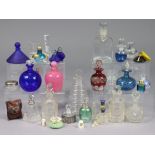 A collection of eighteen various scent bottles, together with two drinking glasses, etc. part w.a.