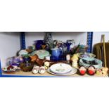 Various items of decorative china, pottery, and glassware.