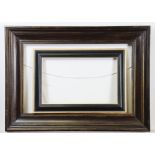 A rectangular mahogany-finish picture frame with reeded borders, 35½” x 25¾” (internal size: 18” x