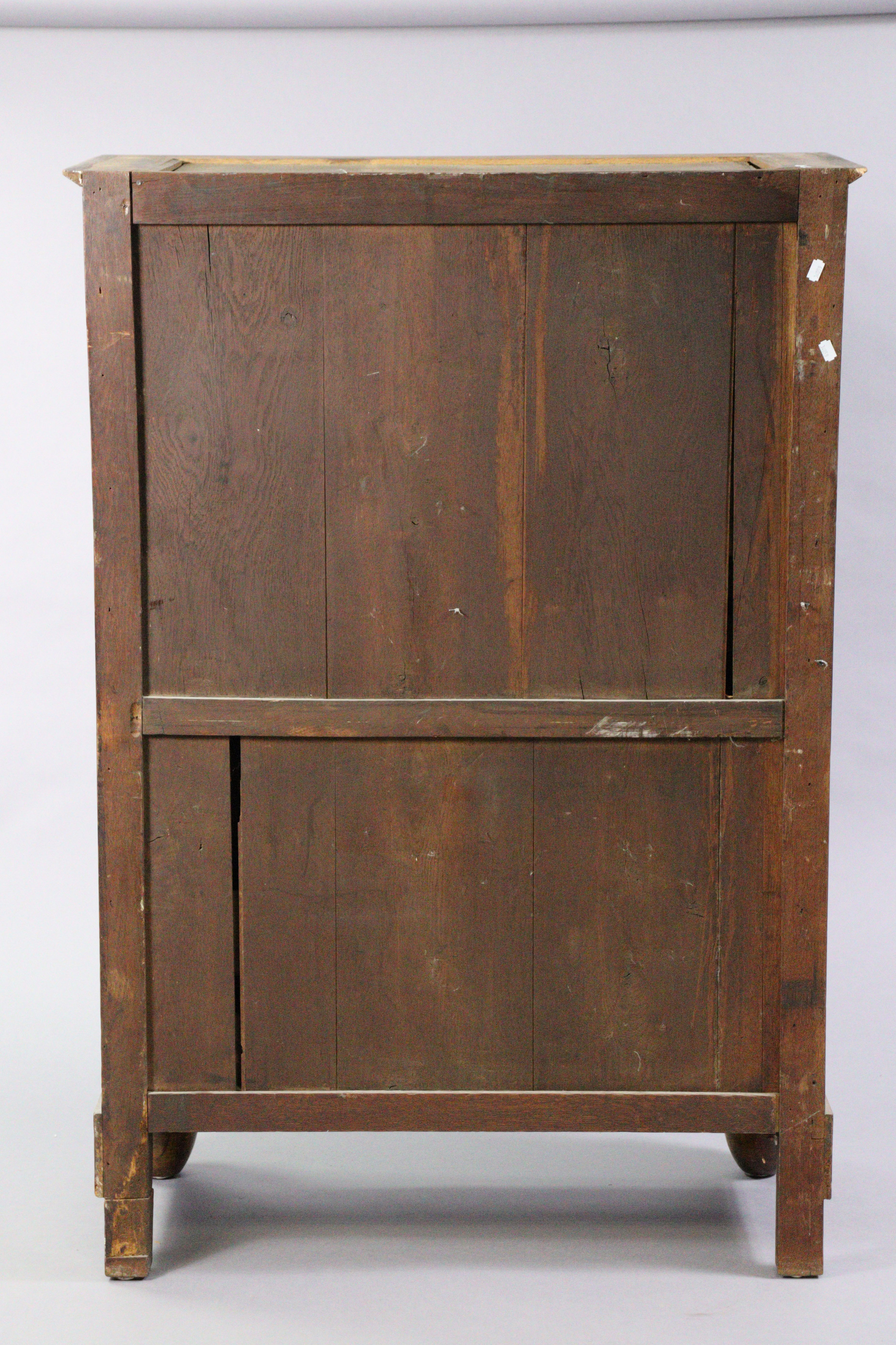 AN EARLY 19th century FRENCH WALNUT ESCRITOIRE or secretaire abatant, with brass mounted & grey - Image 11 of 12