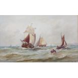 ROBERT MALCOLM LLOYD (1859-1907) “Dutch boats off Margate”, signed & inscribed lower right,