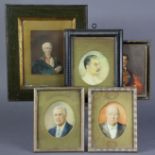 MS E. WARDEN (British, 20th century). A group of three portrait miniatures: “The Rt. Hon. Winston