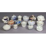 A collection of fifteen various 19th century English porcelain sucrieres, 3½” to 6” high.