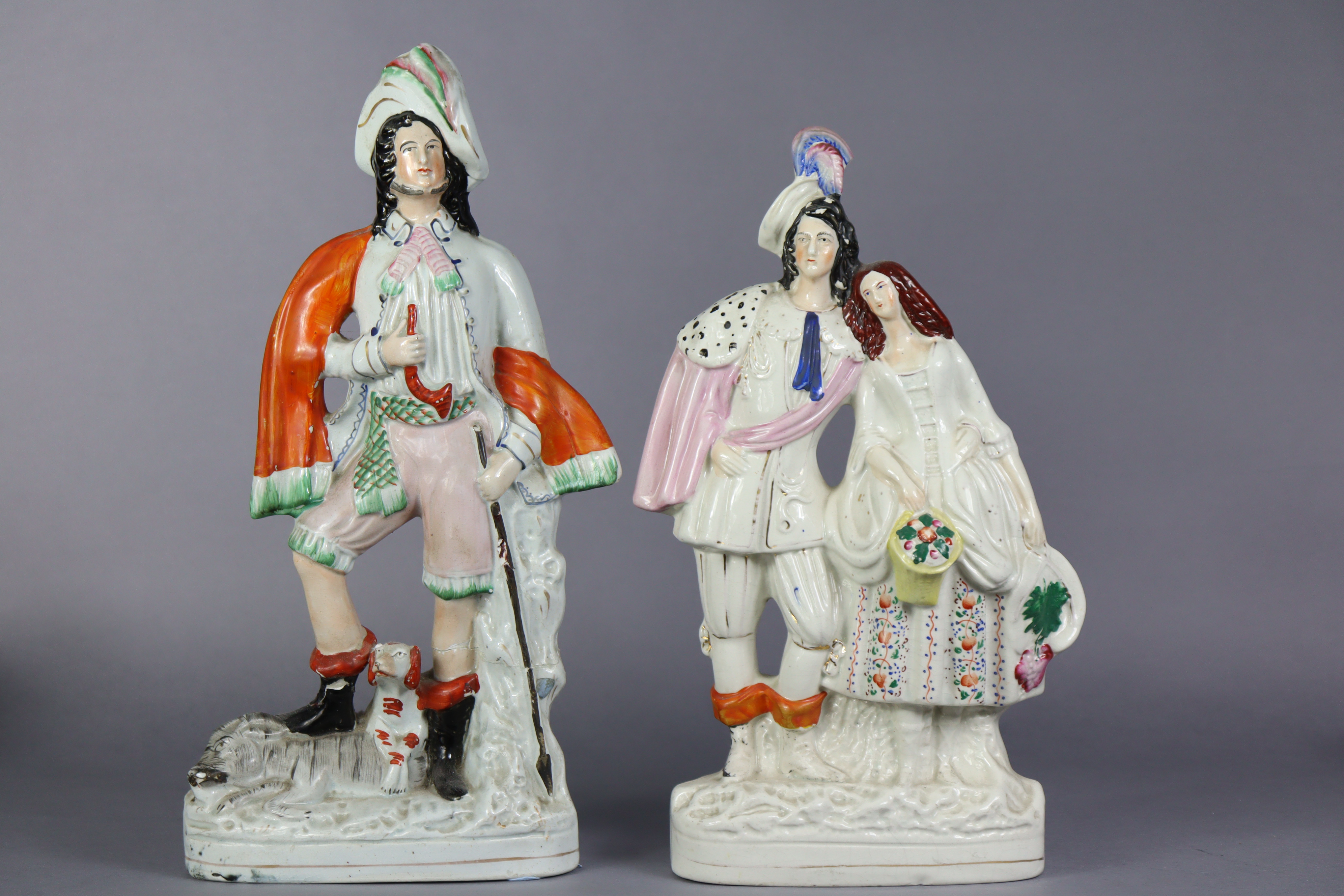 A 19th century Staffordshire pottery flat-back figure group “Tam-O-Shanter & Sooter Johnny”, 13” - Image 2 of 2