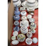 Five items of Wedgwood blue & white jasperware; together with twenty-two various china trinket