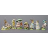 Seven other Beswick Beatrix Potter character figures “Goody & Timmy Tiptoes”; “Jemima Puddle Duck”;