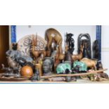 Various carved wooden African & other Eastern ornaments.