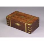 An early Victorian mahogany & brass-bound writing slope enclosing gilt-tooled leather writing